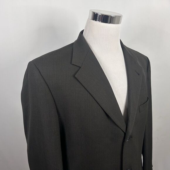 Hart Schaffner Marx 44R Vintage Sport Coat Brown Knit 100% Wool Three Button - Picture 1 of 8